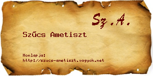 Szűcs Ametiszt névjegykártya